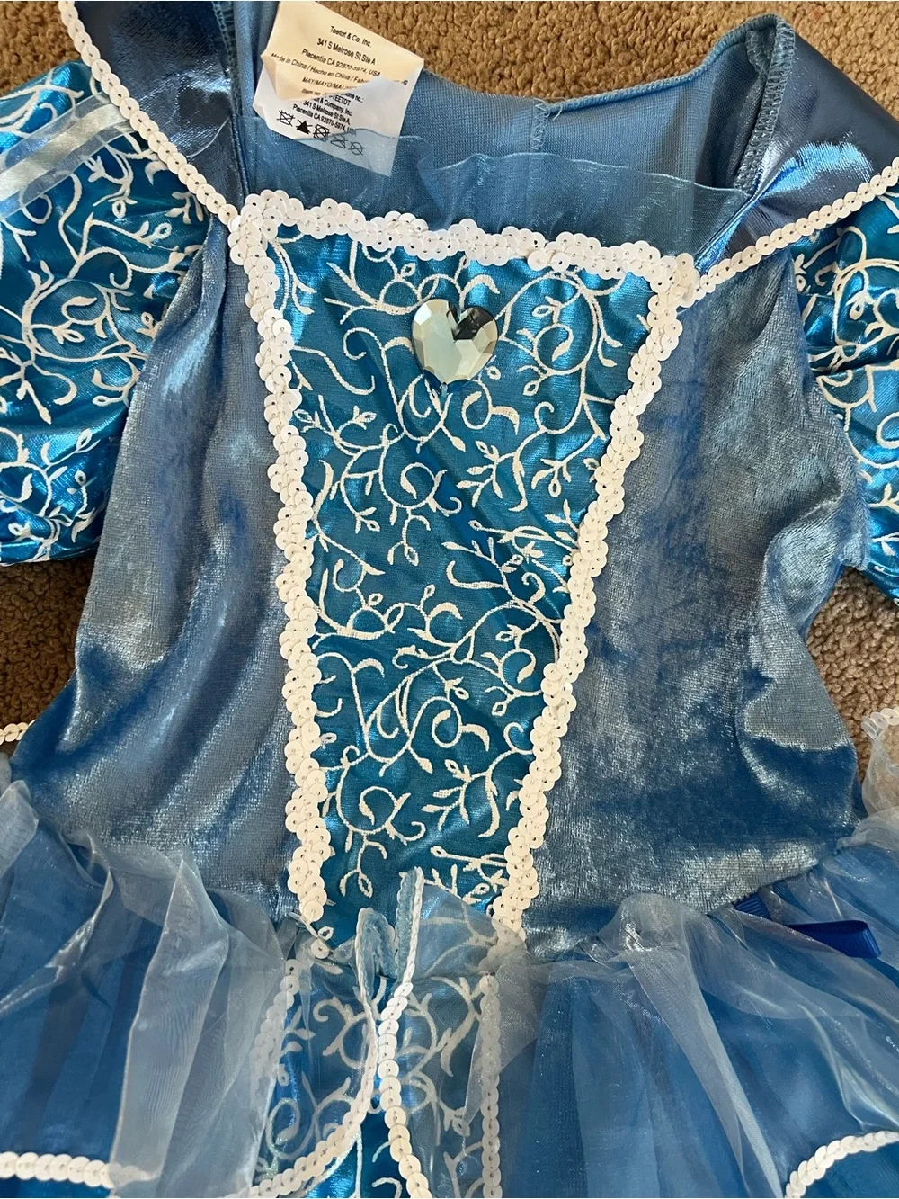 Blue Princess Tulle Dress-Up Costume for Kids